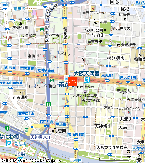 KOHYO南森町店付近の地図